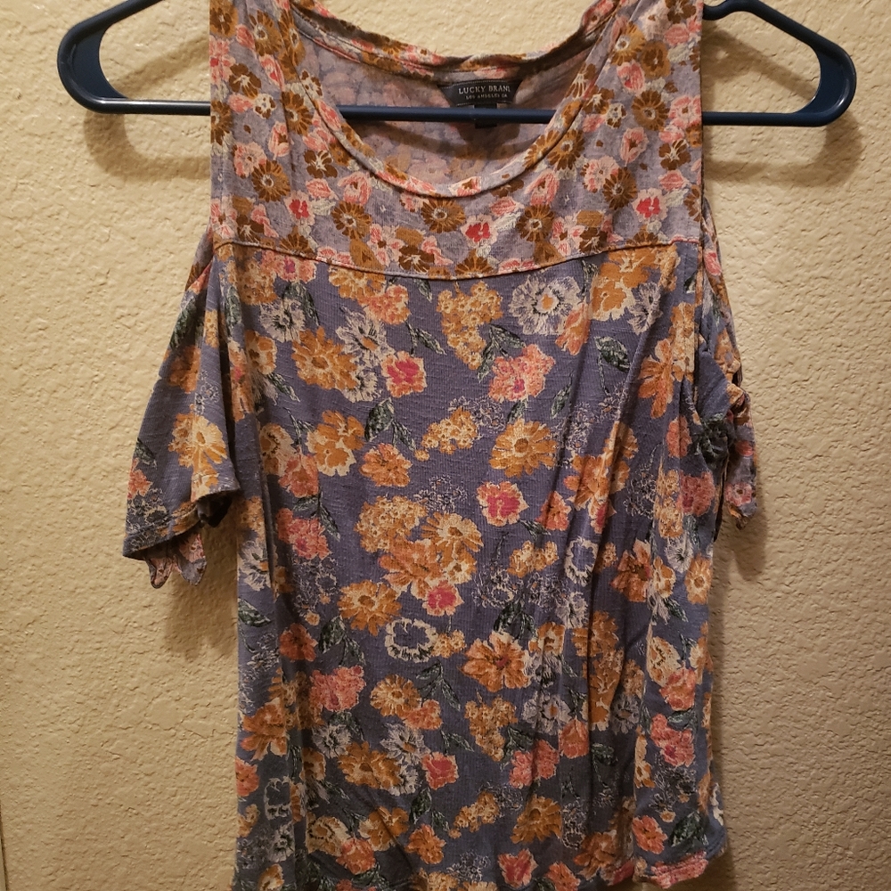 Floral Cold Shoulder Top